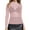 Pink, variant on Lovskoo 2024 Women's Mesh Tops Long Sleeve Sheer Blouse Shirt High Neck See-Through Slim Fit Tee Shirts Clubwear Red