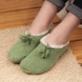 thumbnail image 3 of BambooMN Women's Fancy Yarn Slippers Non-Slip Cozy Lined - Sage - Medium - 1 Pair, 3 of 6