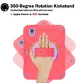 thumbnail image 3 of Hard Back Cover Case for Apple 8.3-inch iPad Mini 6th Generation (2021) Model A2567/A2168/A2569 - Portable Shockproof Rugged Cover Case with Rotating View Kickstand & Shoulder/Hand Strap, Red+Purple, 3 of 8