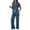 Blue, variant on 2 Piece Ribbed Knit Set Womens Short Sleeve Tops Drawstring Wide Leg Pants Loungewear Daily Causal Airport Travel Outfit Khaki S