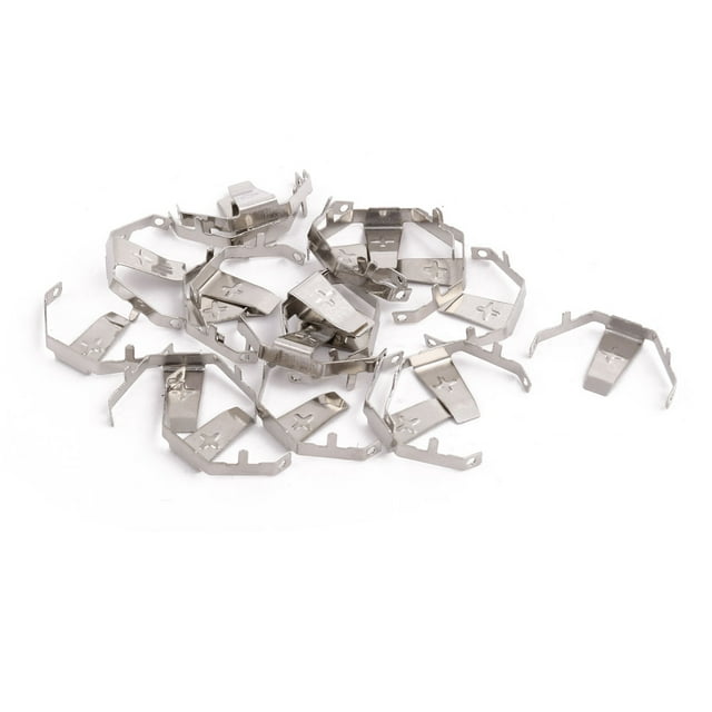 Unique Bargains 20Pcs Silver Tone Metal CR2032 DIP Button Coin Battery Plate Battery Clip