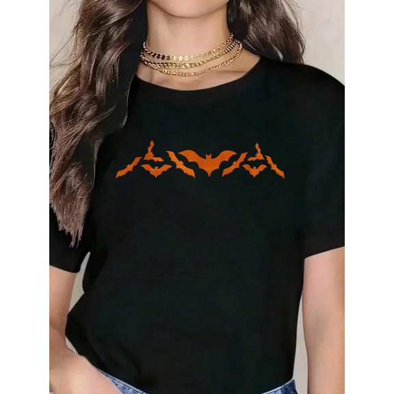 Flying Fun Starts Now Bat Women's T‑Shirt, Halloween Tee, Perfect For Holiday Party Wear