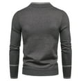 thumbnail image 4 of Mens Pullover Sweater Ribbed Wool Solid Color Tops Winter Warm Festival Holiday Men's Fashion with Pockets, Grey, Size XXL, 4 of 7