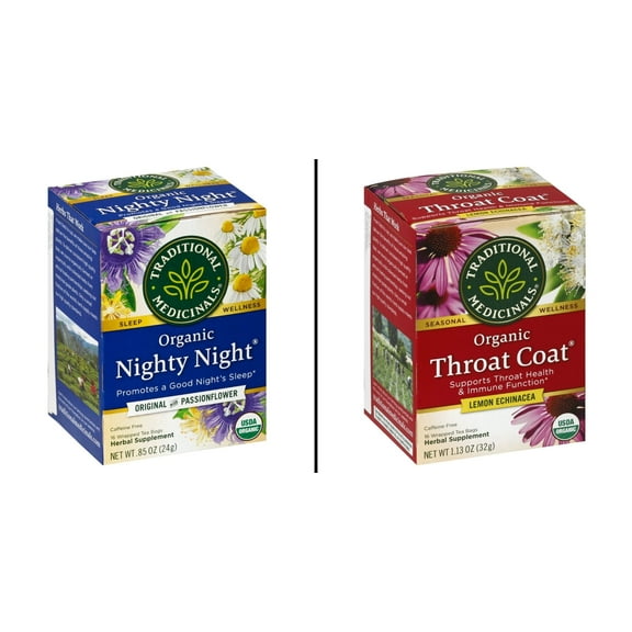 Traditional Medicinals Organic Nighty Night 16 ct & Traditional Medicinals Organic Throat Coat 16 ct