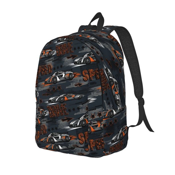 Easygdp Cool Sports Car Mochila de Lona Resistente para Laptop, Compatible con Laptops de 15 a 17 pulgadas, Ideal para Escuela, Trabajo y Viajes-Medium