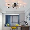 thumbnail image 5 of Garwarm Semi Flush Mount Ceiling Light, 10-Light Modern Black Sputnik Chandelier Industrial Ceiling Lamp for Kitchen Dining Room Living Room Bedroom Foyer Lighting Fixture, 5 of 13