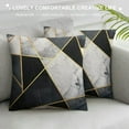 thumbnail image 3 of COMIO  Black White Silver Grey Pillow Cases Modern Geometric Pillow Covers Chic Triangle Pillow Shams Marble Pattern Pillow Protectors Standard, 3 of 5