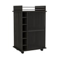 thumbnail image 3 of Modern Styling Bar Cart, Carbon Finish | Applicable to Party Settings and Daily Use | Offers Functional Storage and Lockable Wheels, 3 of 3