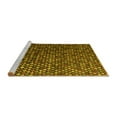 thumbnail image 2 of Ahgly Company Machine Washable Indoor Round Abstract Yellow Modern Area Rugs, 6' Round, 2 of 4