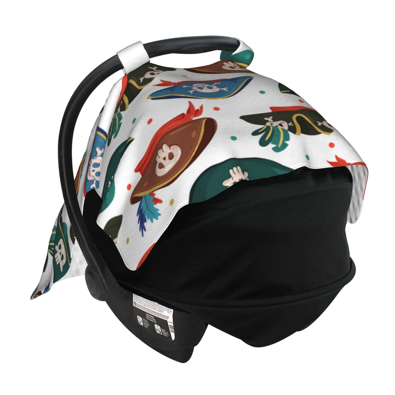Car Seat Cover Baby - Pirate Hats Breathable Infant Car Seat Cover for Baby Carseat, Lightweight Comfort Baby Essentials Must Haves Newborn Stuff for Girl Boy