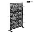 thumbnail image 2 of Neutypechic Decorative Privacy Screen Outdoor Divider with Stand Metal Corten Steel 76" x 47.2" x 15.7" Black, 2 of 5