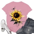 thumbnail image 2 of NAMTYQX Plus Size Blouses for Women Basic Graphic Short Sleeve Gemustert Loose Oversize Cool Scoop Neck Light Tops for Women 2025 Pink Size M, 2 of 5