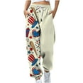 thumbnail image 1 of Pantalones de pierna ancha sueltos de cintura alta para mujer, deportivos, casuales, ajustados, con cordones Fridja alkflakhf33292, 1 of 5