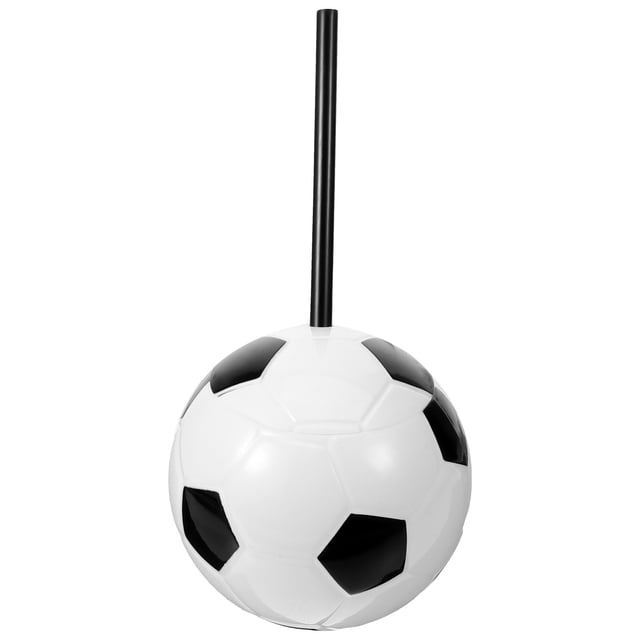 Vaso de fútbol de plástico, vaso de agua de fútbol, vaso con pajita de fútbol, vaso de balón deportivo de plástico