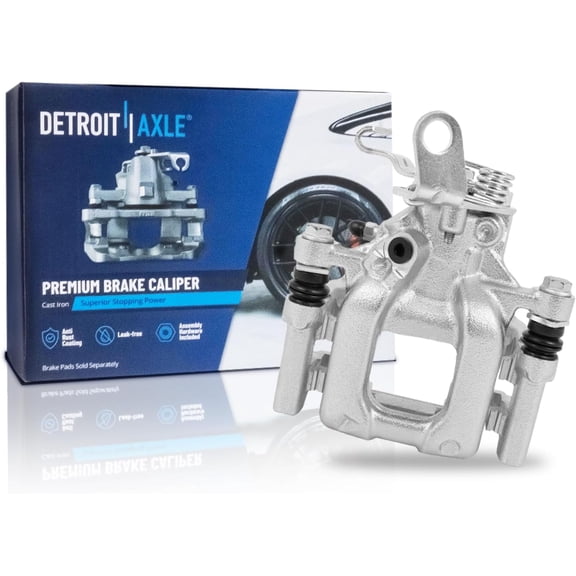 Detroit Axle - Rear Right Brake Caliper for Volkswagen Jetta Golf Passat Eos GTI Beetle Audi A3 Quattro Passenger Side Disc Brake Caliper with Bracket Replacement