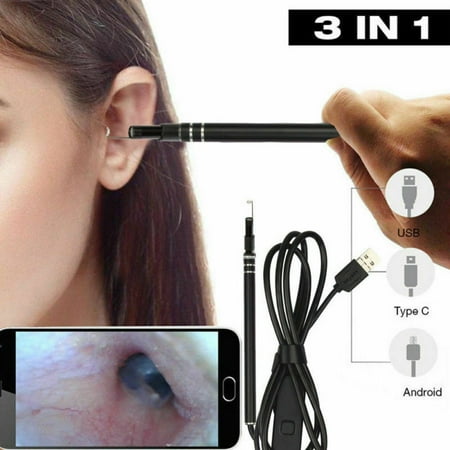 5.5mm 0.3 Mp Ear Cleaning Endoscope USB Ear Wax Remover HD Camera Visual Ear Pick Spoon Ear Wax Removal Cleaning Kit