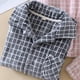thumbnail image 4 of Kalauyu Mens Flannel Pajamas Set Plaid Pjs Button Down Warm Soft Lounge Sleepwear Tops & Pj Pants with Pockets, 4 of 6