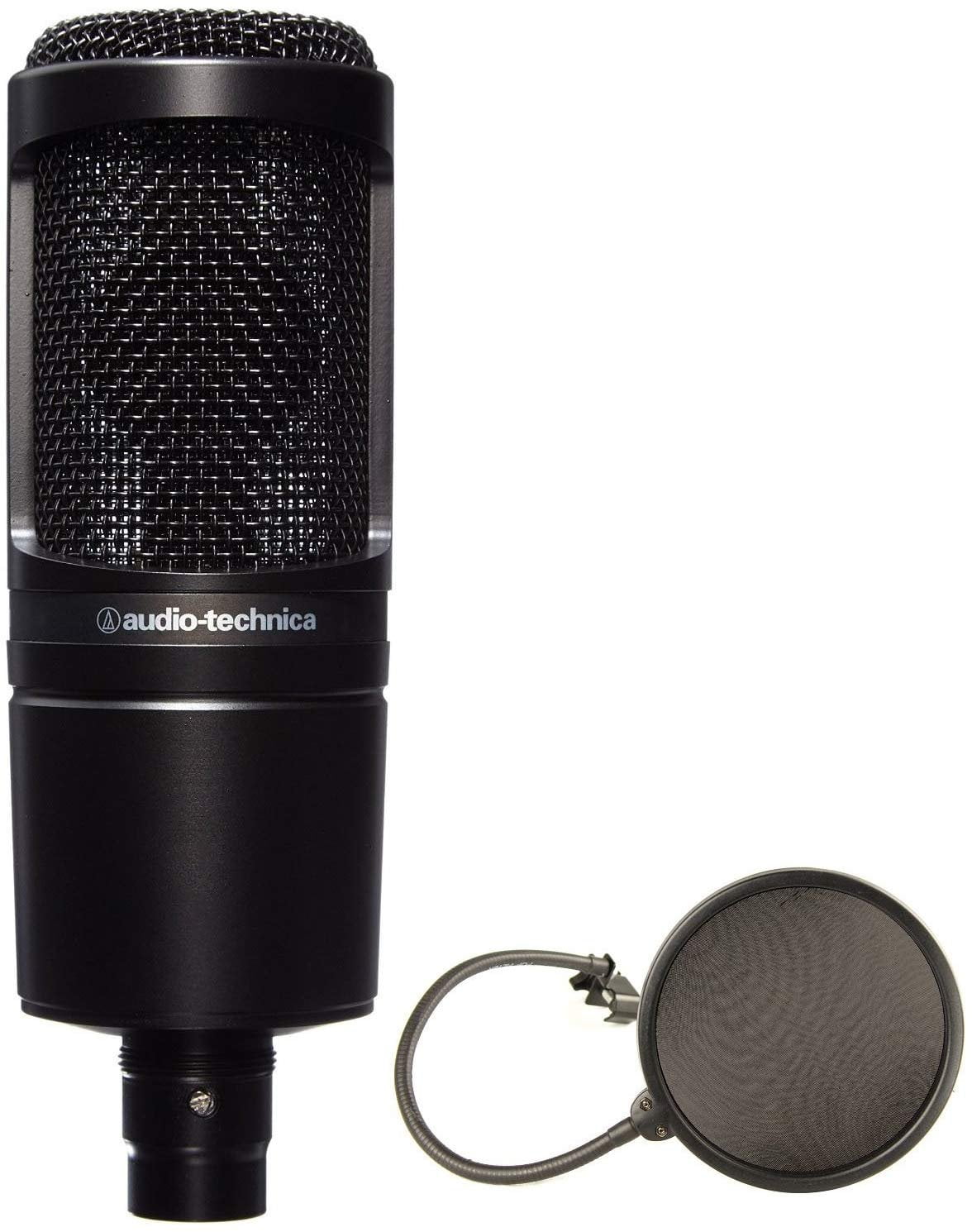 Audio-Technica AT2020 Cardioid Condenser Studio Microphone Bundle with Pop  Filter : .in: Musical Instruments