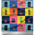 thumbnail image 1 of Soimoi Georgette Viscose Fabric Cactus Tree Print Fabric by Yard 42 Inch Wide, 1 of 3