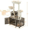 thumbnail image 4 of Yaheetech Litter Box Enclosure with Condo, Perch, Scratching Posts, Greige/Beige, 4 of 7