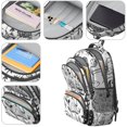 thumbnail image 4 of Black and White Mushroom Backpack for School,Cute School Bag,Schoolbag with Adjustable Shoulder Straps & Padded Back,16.9 Inch, 4 of 5