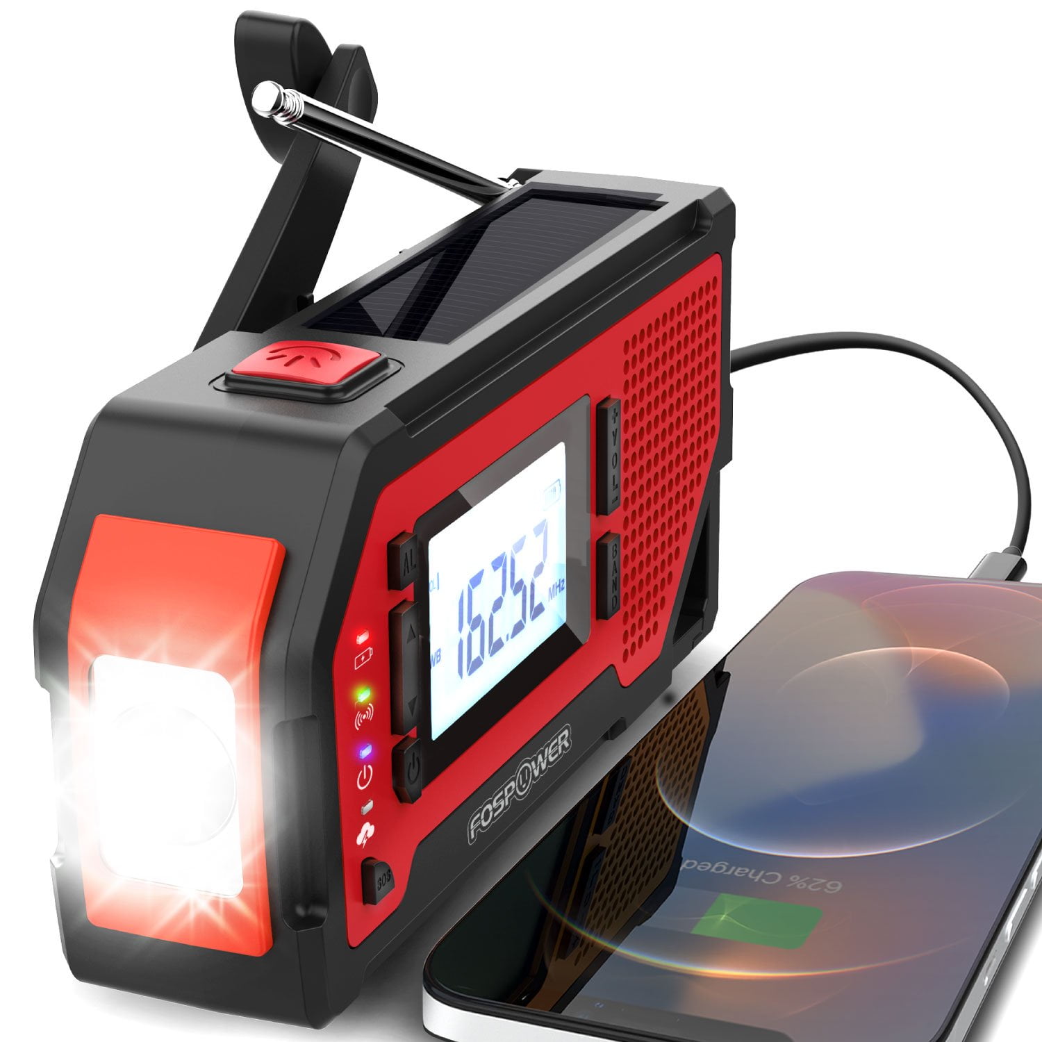 Buy Emergency Bluetooth Radio Speaker, Portable Battery NOAA AM FM Hand ...