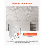 CRAFTOPIA 24 x 24 in PVC Ceiling Tiles 12‑Pack, White 3D Geometric Drop Ceiling Panels, Impact‑Resistant Paintable PVC Sheet, Easy Cut Modern Decor for Home Office