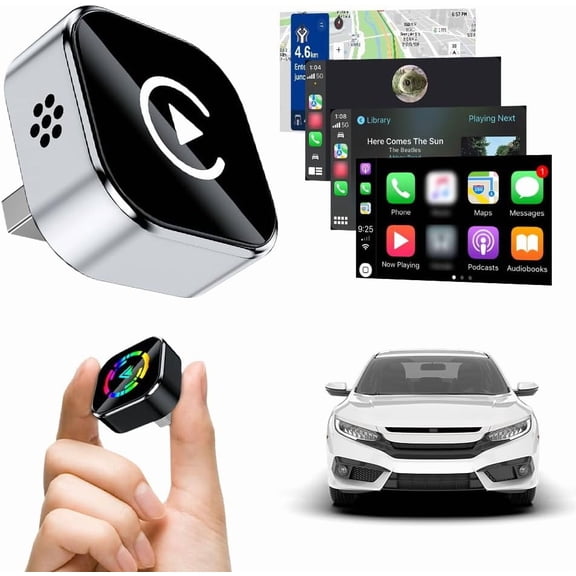 Wireless CarPlay Adapter, Mini USB Car Play Wireless Adapter Compatible with iPhone Android , 2 in 1 Plug and Play Bluetooth Carplay