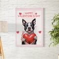 thumbnail image 2 of Happy Valentine's Day Boston Terrier Brings Love Heart Vertical Matte Canvas Poster Gentleman Dog Lover Gifts Wall Art Home Decor - 02028, 2 of 5