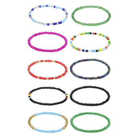 

Hemoton Chain Anklet Bracelet Summer Bracelets Beaded Ankle Friendship Rainbow Jewelry Gemstone Womenbeads Elastic Hawaiian