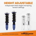 thumbnail image 3 of Maxpeedingrods 4Pcs Set Coilover Kit For Honda Accord 90-97 Acura CL 97-99 Adj. Height Blue AMI Fits select: 1996 HONDA ACCORD LX/EX, 1997 HONDA ACCORD EX/EX-R, 3 of 6