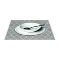 thumbnail image 3 of Lattice with Grey and Gold Placemats Set of 4 Dining Table Mat Linen Rectangular 12"x18" Washable for Dining Kitchen Party, 3 of 8