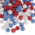 thumbnail image 1 of Uxcell Clay Rhinestone Beads for Jewelry Making, Sparkly Round Disco Beads Shiny Diamond Ball Red/Blue/White, 1 of 7