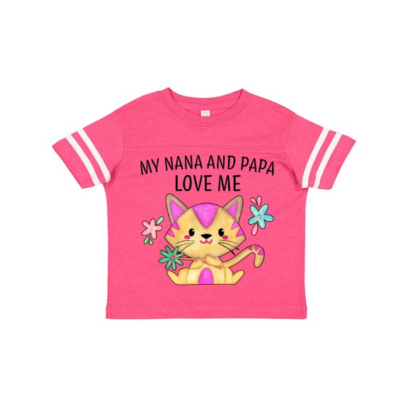 Inktastic My Nana and Papa Love Me with Cute Kitten and Flowers Boys or Girls Toddler T-Shirt
