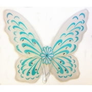 Adult Blue White Snow Princess Fairy Wings