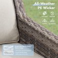 thumbnail image 5 of Planntonneo Wicker Outdoor 3 Seater Sofa, Patio Deep Seat Rattan Couch with Beige Cushions, 5 of 9