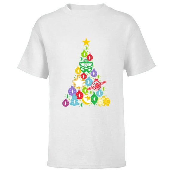 Disney and Pixar’s Toy Story Woody Buzz Ornaments Holiday - Short Sleeve T-Shirt for Kids – Customized-White