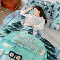 thumbnail image 3 of Erosebridal Vintage Teal Car Bedding Comforter Set 7-Piece for Boys Girls,Rustic Cottage Happy Camping King Bedding Sets for Boys Girls,Grey Reversible,Breathable Home Decor, 3 of 6
