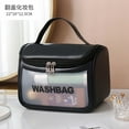 thumbnail image 2 of 3Pcs Waterproof Cosmetic Bags PVC Transparent Zippered Toiletry Bag with Handle Strap Portable Clear Makeup Bag Pouch, 2 of 4