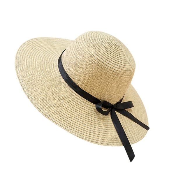Uqiangy Straw Hats for Women Beach Womens Hats Summer Straw Bucket Hat Sun Hat Women Hats for Women Floppy Sun Hat Summer Hats for Women 2025 Beige