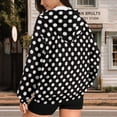 thumbnail image 5 of Yuyamidu Black Zip Up Hoodie Women Weighted Hoodie Oversized Sweatshirt for Women Sweat ShirtSweat Shirt Polka Point Womens Crewneck Sweatshirt M, 5 of 8
