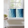 thumbnail image 4 of Blue Ombre 2 Panel Kitchen Curtains for Small Windows, Coastal Beach Modern Abstract Art Bathroom Tier Curtain, Short Window Treatment for Bedroom/Living Room 55"x36", 4 of 6