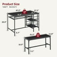 thumbnail image 2 of 3-Piece Rectangular Dining Table Set for 4 with Wine Rack, Storage Shelf and 2 Benches, Kitchen Table Set for Small Spaces, 2 of 6