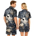 thumbnail image 5 of IYYVV Halloween Silk Satin Matching Pajamas Sets Couple Button Down Nightwear Women & Men Short Sleeve Trendy Ghost Sleepwear Goth Purple S, 5 of 5
