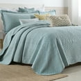 thumbnail image 4 of MarCielo  3Pcs 100% Cotton Oversized Quilt Bedspread Coverlet Set TF Angel Blue - Oversized Queen, 4 of 6