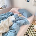 thumbnail image 1 of Korean Solid Color Bedding Set Adults Kids Twin Full Queen Size Soft Bed Flat Sheet Duvet Cover Set Pillowcases Simple Bed Linen, 1 of 6