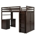 thumbnail image 4 of Bellemave Twin Size Loft Bed with Desk and Storage Wardrobe, Solid Wood Loft Bed Frame with Storage Drawers, High Loft Bed Twin for Teens Adults Bedroom（Espresso), 4 of 9