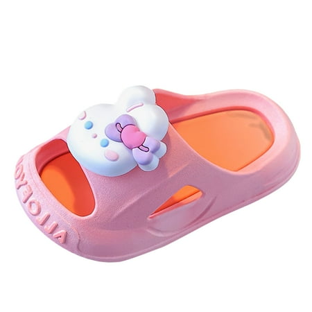 

Toddler Kids Girls Sandals Cartoon Printed Closed Toe Summer Thick Bottomed Breathable And Non Slip Slippers Footwear For Children