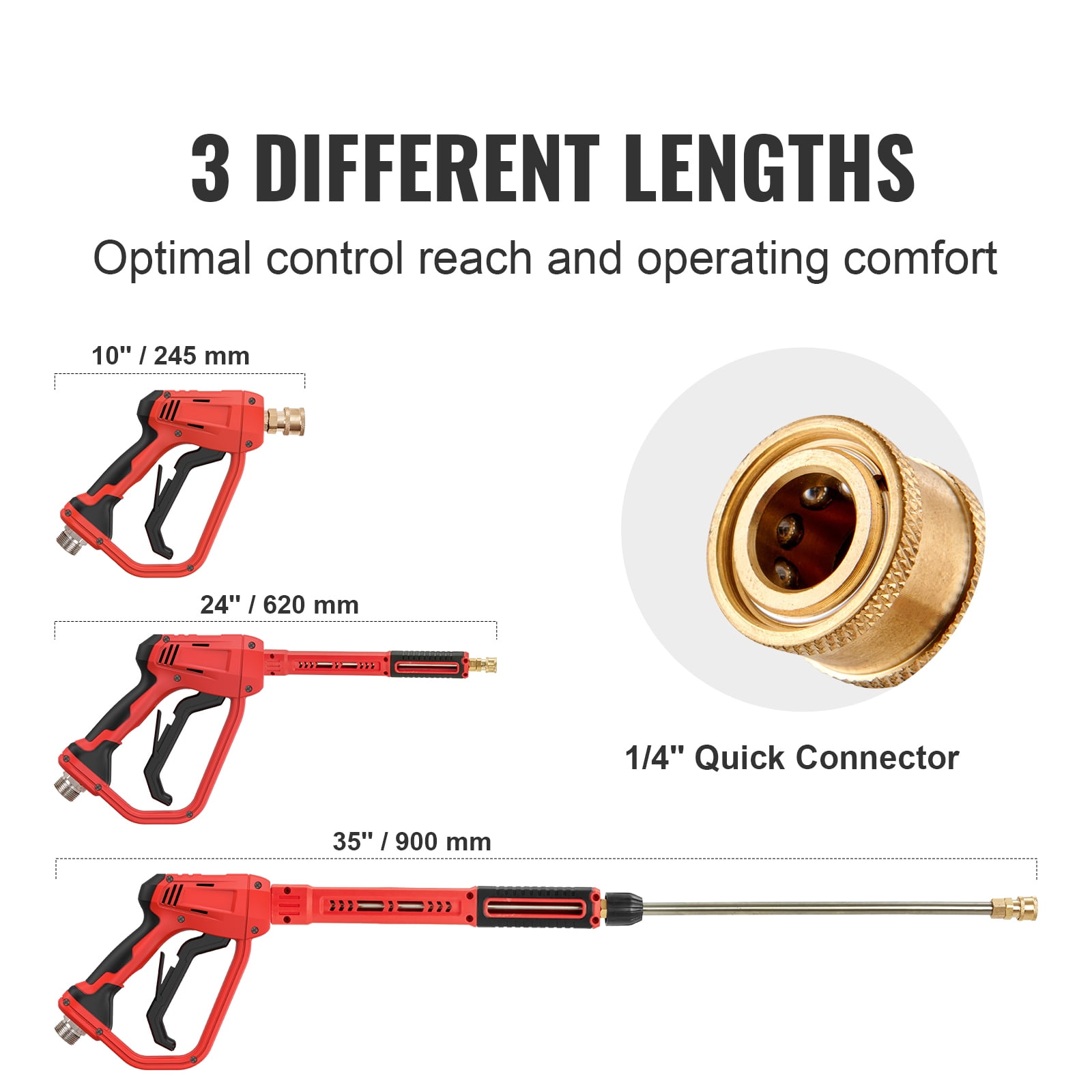 BENTISM High Pressure Washer Gun 4000PSI Power Washer Wand w/ Extention Lance