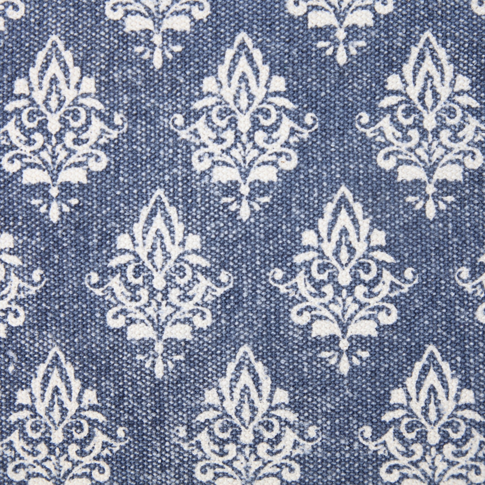 Laddha Home Designs Handwoven Damask Rectangular Lumbar Pillow Cover - 36" - Blue and White